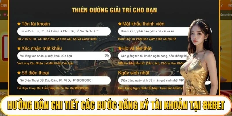 Hướng dẫn chi tiết các bước đăng ký tài khoản tại 8KBET